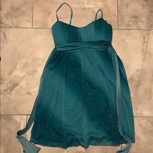 Glittery turquoise dress